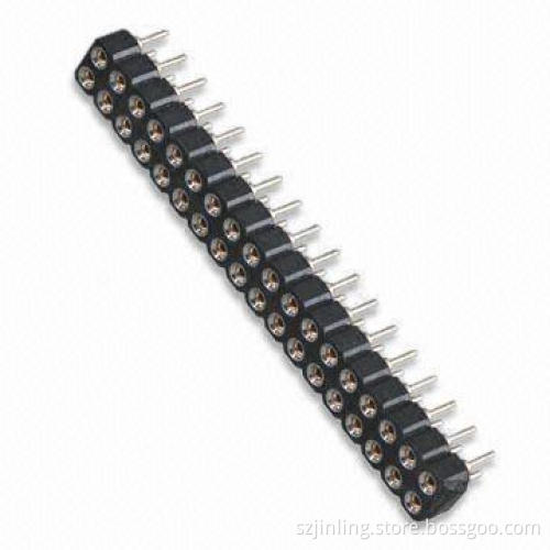2.54mm Round Pin Female Header with 2 x 4 to 2 x 80 Pins Position